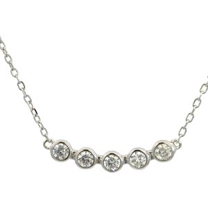 925 CZ PAVE TUBE SET BAR ON ANCHOR CHAIN - 2.56g
