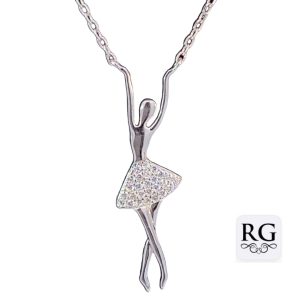 925 CZ PAVE BALLERINA ON ANCHOR CHAIN - 3.1g <br/>M15931.42+3