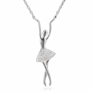 925 CZ PAVE BALLERINA ON ANCHOR CHAIN - 3.1g <br/>M15931.42+3