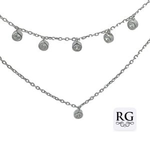 925 DBL LAYER DROP CZ'S ON ANCHOR CHAIN - 4.4g <br/>M15933.42+5