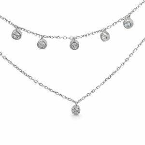 925 DBL LAYER DROP CZ'S ON ANCHOR CHAIN - 4.4g <br/>M15933.42+5