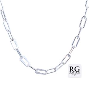 925 FANCY PAPERCLIP BRACELET+CHAIN - 3.6+4.2MM <br/>M15943