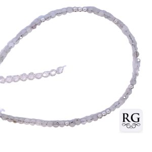 925 MOONSTONE+BALLS ANKLE CHAIN - 2MM <br/>M15951.24+3
