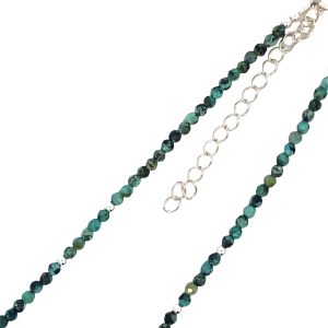 925 AFRICAN TURQUOISE+BALLS CHAIN - 2MM <br/>M15953.42+5