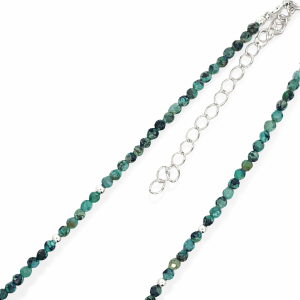 925 AFRICAN TURQUOISE+BALLS CHAIN - 2MM <br/>M15953.42+5
