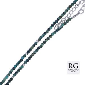 925 DARK CRYSOCOLLA+BALLS CHAIN - 2MM <br/>M15957.41+5