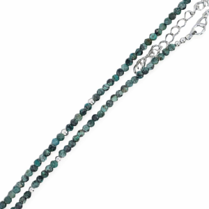 925 DARK CRYSOCOLLA+BALLS CHAIN - 2MM <br/>M15957.41+5