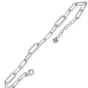 925 TRIP CZ PAVE+PLAIN PAPERCLIP BRAC - 5.5  4.45g <br/>M15978.17+3