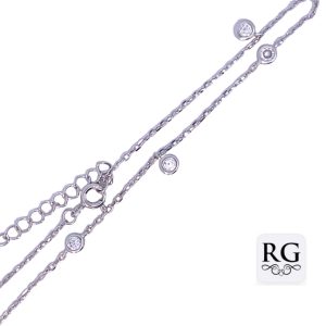 925 3xDROP+3xCZ LINKS ANCHOR ANKLET -  2.2g <br/>M15982.22+3