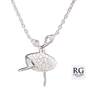 925 CZ PAVE DANCING LADY ON ANCHOR CHAIN - 3.13g <br/>M15984.42+3