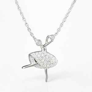 925 CZ PAVE DANCING LADY ON ANCHOR CHAIN - 3.13g <br/>M15984.42+3