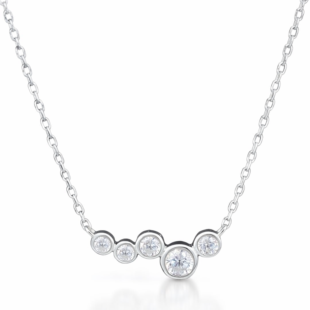 925 CZ PAVE TUBE SET BAR ON ANCHOR CHAIN - 2.5g <br/>M15988.42+3