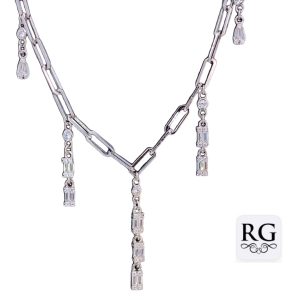 925 DROP RND+BAG CZ'S ON PAPERCLIP CHAIN - 3MM 8.2 <br/>M15993.42+5