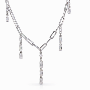 925 DROP RND+BAG CZ'S ON PAPERCLIP CHAIN - 3MM 8.2 <br/>M15993.42+5