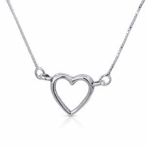 925 OPEN CUT HEART ON BOX CHAIN - 12X11+0.8 2.25g <br/>M15998.43+3