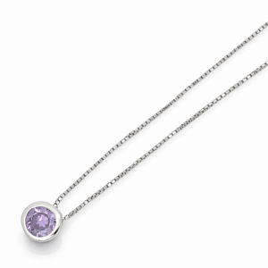 925 SLIDING PURPLE CZ TUBE SET ON BOX CHAIN 7+0.8  <br/>M16002.40+3
