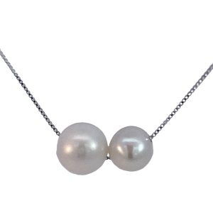 925 SLIDING DBL FW PEARLS ON BOX CHAIN - 10+8+0.8 <br/>M16003.40+3