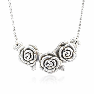 925 OXI ELECTROF TRIP ROSES ON ROLO CHAIN - 15.8g  <br/>M16005.45