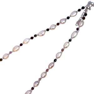 925 MIX TOURMALINE+RICE FW PEARL CHAIN - 3+5MM <br/>M16018.41+5
