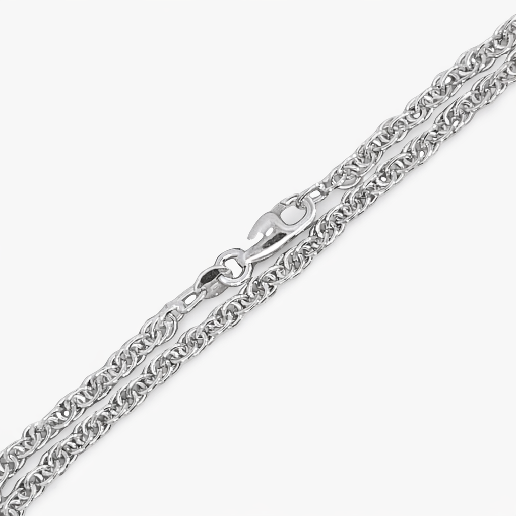 925 RH PL LOOSE ROPE BRACELET+CHAIN - 3.2MM <br/>M16020