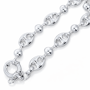 925 HOLLOW GUCCI+BALL BRACELET+CHAIN - 11MM <br/>M16021