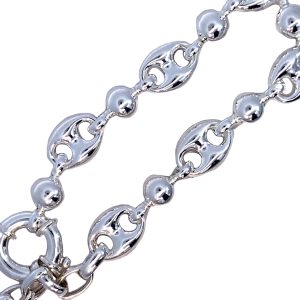 925 HOLLOW GUCCI+BALL BRACELET+CHAIN - 11MM <br/>M16021