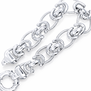925 BYZANTINE+OVAL MESHED LINK BRAC+CHAIN - 15MM <br/>M16025