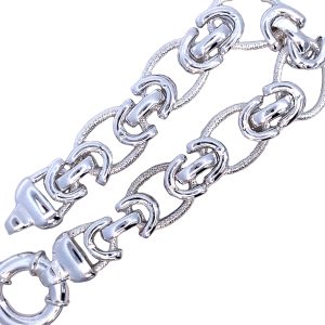 925 BYZANTINE+OVAL MESHED LINK BRAC+CHAIN - 15MM <br/>M16025