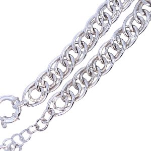 925 PLAIN+MESHED MOTHER+CHILD BRAC+CHAIN - 11MM <br/>M16027