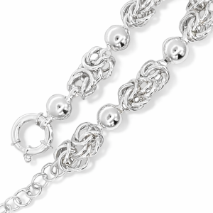 925 BYZANTINE+BALL LINK BRACELET+CHAIN - 10MM <br/>M16028