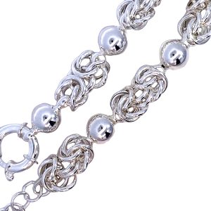 925 BYZANTINE+BALL LINK BRACELET+CHAIN - 10MM <br/>M16028
