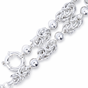 925 BYZANTINE+BALL LINK BRACELET+CHAIN - 8MM <br/>M16029