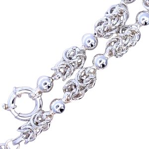 925 BYZANTINE+BALL LINK BRACELET+CHAIN - 8MM <br/>M16029