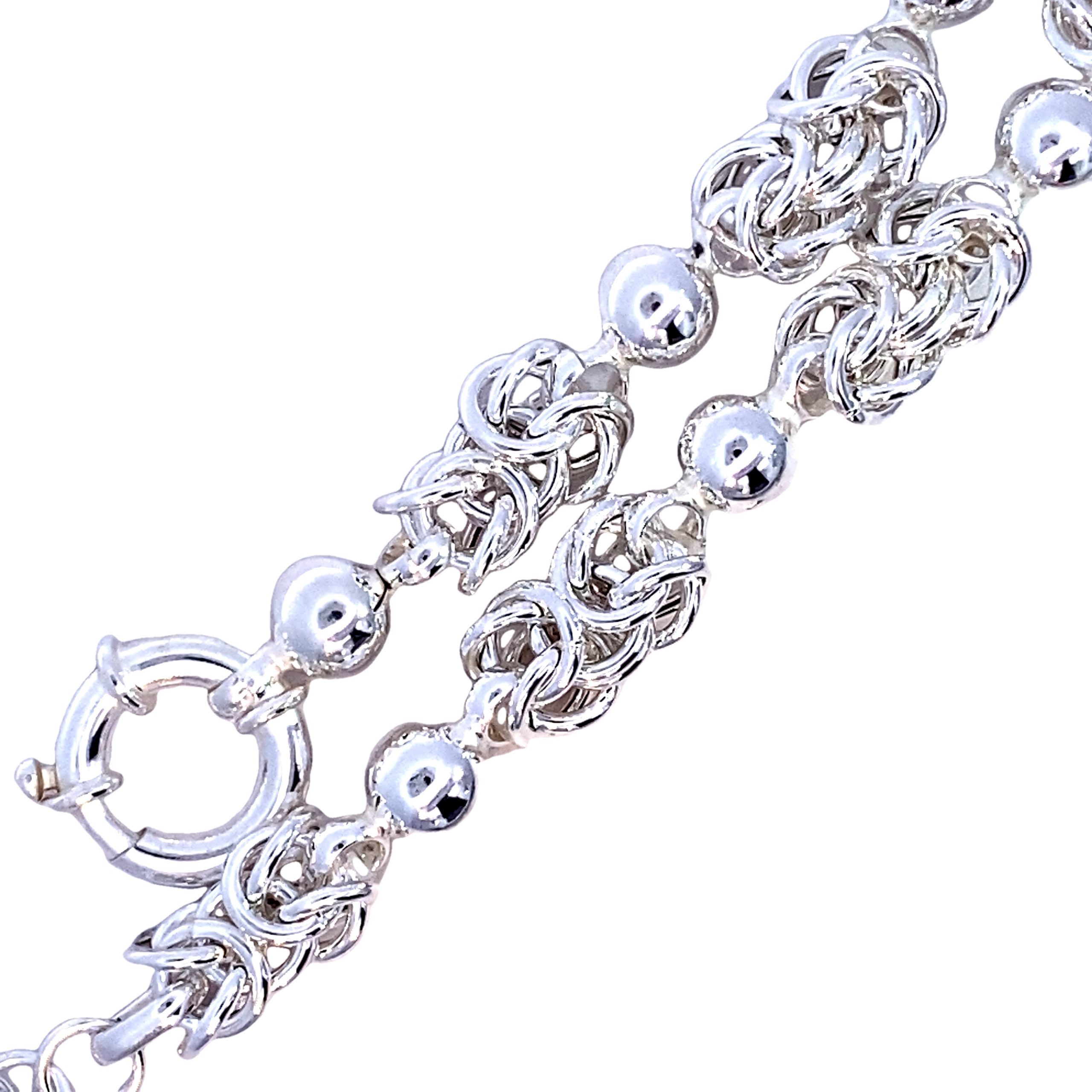 925 BYZANTINE+BALL LINK BRACELET+CHAIN - 8MM <br/>M16029