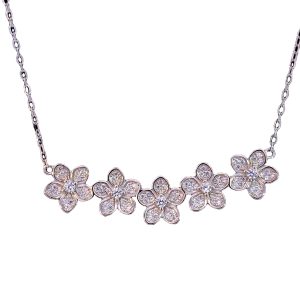 925 5X CZ PAVE DAISIES ON ANCHOR CHAIN - 4.5g <br/>M16031.41+3