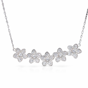 925 5X CZ PAVE DAISIES ON ANCHOR CHAIN - 4.5g <br/>M16031.41+3