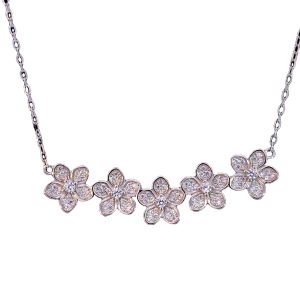 925 5X CZ PAVE DAISIES ON ANCHOR CHAIN - 4.5g <br/>M16031.41+3