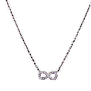 925 CZ PAVE INFINITY ON ANCHOR CHAIN - 15X7+1.25  <br/>M16036.41+3