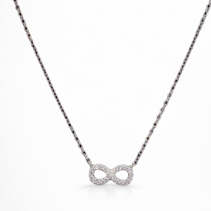 925 CZ PAVE INFINITY ON ANCHOR CHAIN - 15X7+1.25  <br/>M16036.41+3