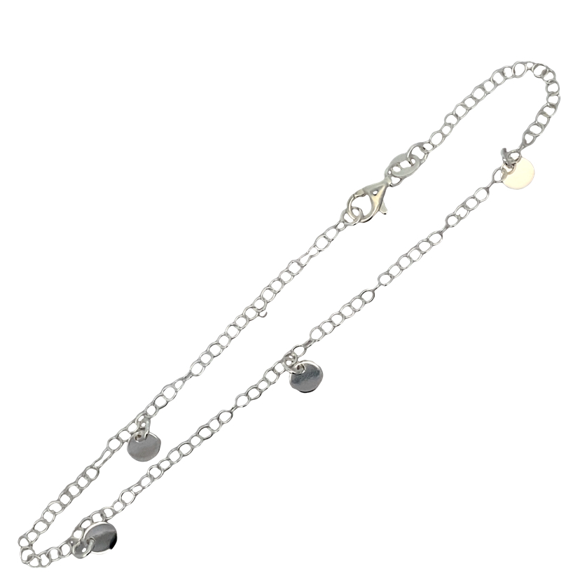 925 RND DISC'S ON ANCHOR ANKLET - 2.3+5MM - 2.3g <br/>M16040.24