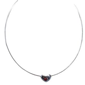 925 PLAIN DOME HEART ON WIRE CHAIN - 1+16X13MM <br/>M16041.42+6