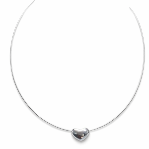 925 PLAIN DOME HEART ON WIRE CHAIN - 1+16X13MM <br/>M16041.42+6
