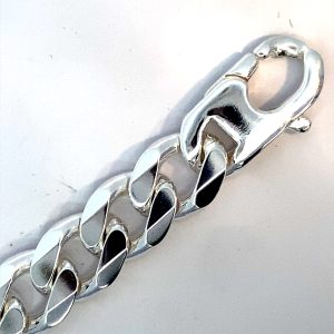 925 BEVEL EDGE BULKY CURB BRAC+CHAIN - 17MM <br/>M16042