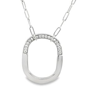 925 CZ+PLAIN OPEN OV ON PAPERCLIP CHAIN 23X18+1.8 <br/>M16056.40+3