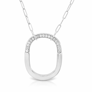 925 CZ+PLAIN OPEN OV ON PAPERCLIP CHAIN 23X18+1.8 <br/>M16056.40+3