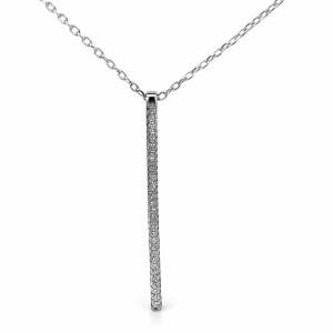 925 CZ PAVE LONG BAR ON ANCHOR CHAIN 40X2+1.4  3g  <br/>M16057.42+3