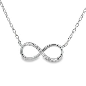 925 CZ PAVE+PLAIN OPEN INFINITY ANCHOR CHAIN  2.3g <br/>M16064.42+3