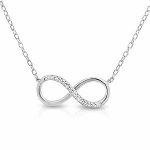 925 CZ PAVE+PLAIN OPEN INFINITY ANCHOR CHAIN  2.3g <br/>M16064.42+3