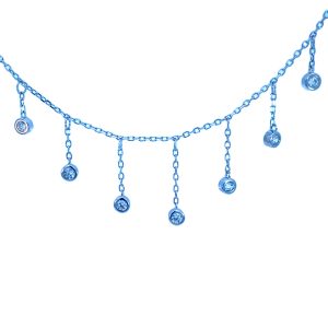 925 7X CZ'S ON DROP CHAINS ANCHOR CHAIN 4+1.3 3.3  <br/>M16067.42+3