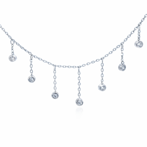 925 7X CZ'S ON DROP CHAINS ANCHOR CHAIN 4+1.3 3.3  <br/>M16067.42+3